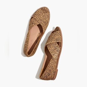 NEW Madewell The Blaine Crisscross Flat in Genuine Spotted Calf Hair Tan Size 11